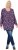 Ulla Popken Pleated Long Sleeve Floral Knit Tunic Ink Blue - Painetut T-paidat naisille - 
