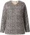Ulla Popken Leopard Print Long Sleeve Ski Tee Black - Painetut T-paidat naisille - 