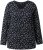 Ulla Popken Allover Printed Long Sleeve Tee Black - Painetut T-paidat naisille - 