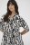 Kaffe Curve Alia Shirt Dress Black Chalk Animal - Midimekot - 