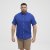 North Latitude Shirt Linen Cotton Short Sleeve Blue - Kauluspaidat - Miesten isot kauluspaidat 2XL – 8XL