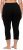Ulla Popken Basic Stretch Knit Capris Black - Naisten farkut ja housut isot koot - 