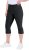 Ulla Popken Bengaline Elastic Waist Stretch Capri Pants Black - Naisten farkut ja housut isot koot - 