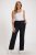 Ulla Popken Drawstring Elastic Waist Mary Fit Linen Pants Black - Naisten farkut ja housut isot koot - 