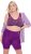 Ulla Popken Lace Hem Stretch Viscose Knit Bicycle Length Lounge Shorts Purple - Naisten farkut ja housut isot koot - 