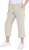 Ulla Popken Cool Linen Elastic Waist Capri Pants Brown - Naisten farkut ja housut isot koot - 