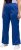 Ulla Popken Snap Placket Side Seam Wide Leg Recycled Polyester Knit Joggers Blue - Farkut & Housut Isoissa Koissa – Plus Size - 