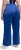 Ulla Popken Snap Placket Side Seam Wide Leg Recycled Polyester Knit Joggers Blue - Farkut & Housut Isoissa Koissa – Plus Size - 