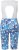 Ulla Popken Abstract Print Padded Cycling Shorts With Suspenders White - Naisten farkut ja housut isot koot - 