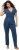 Ulla Popken Wrap Look Short Sleeve Denim Jumpsuit Blue - Naisten farkut ja housut isot koot - 