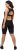 Ulla Popken Padded Cycling Zip Front Bodysuit Black - Naisten farkut ja housut isot koot - 