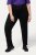 Ulla Popken Striped Elastic Waist Sweatpants Black - Naisten farkut ja housut isot koot - 