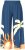 Ulla Popken Abstract Landscape Elastic Waist Palazzo Pants Blue - Naisten farkut ja housut isot koot - 