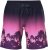 Ulla Popken Active Wide Leg Elastic Waist Palm Tree Pattern Mesh Shorts Black - Naisten farkut ja housut isot koot - 