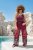 Ulla Popken Mixed Palm Print Elastic Waist Palazzo Pants Red - Naisten farkut ja housut isot koot - 