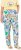 Ulla Popken Italy Print Elastic Waist Pants White - Naisten farkut ja housut isot koot - 