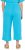 Ulla Popken Muslin Elastic Waist Culottes Blue - Naisten farkut ja housut isot koot - 