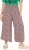 Ulla Popken Rose Wide Leg Elastic Waist Leopard Pattern Culottes White - Naisten farkut ja housut isot koot - 