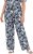 Ulla Popken Feather Print Elastic Waist Pants Blue - Naisten farkut ja housut isot koot - 