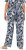 Ulla Popken Feather Print Elastic Waist Pants Blue - Naisten farkut ja housut isot koot - 