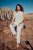 Ulla Popken Mosaic Print Elastic Waist Pants White - Naisten farkut ja housut isot koot - 