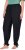 Ulla Popken Quick Drying Split Leg Elastic Waist Joggers Black - Naisten farkut ja housut isot koot - 