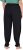 Ulla Popken Quick Drying Split Leg Elastic Waist Joggers Black - Naisten farkut ja housut isot koot - 