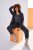 Ulla Popken Snake Print Elastic Waist Joggers Black - Naisten farkut ja housut isot koot - 