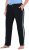 Ulla Popken Side Stripe Elastic Waist Joggers Black - Naisten farkut ja housut isot koot - 