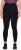 Ulla Popken Quick Drying Botanical Print Sport Leggings Black - Naisten farkut ja housut isot koot - 