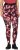 Ulla Popken Abstract Flower Print Performance Leggings Red - Naisten farkut ja housut isot koot - 