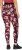 Ulla Popken Abstract Flower Print Performance Leggings Red - Naisten farkut ja housut isot koot - 