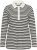 Kaffe Curve Miana Long Sleeve Polo Chalk with Black Stripe - Pikeepaidat - 