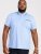 D555 Talbot Pique with Jacquard Collar Polo Shirt Blue - Pikeepaidat - Miesten isot pikeepaidat