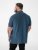 D555 Harvey Pique with Jacquard Collar & Cuffs Polo Teal - Pikeepaidat - Miesten isot pikeepaidat