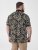 D555 Palmer Leaf Printed Jacquard Collar & Cuff Chest Pocket Polo Black - Pikeepaidat - Miesten isot pikeepaidat