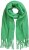 Ulla Popken Trendy Boucle Yarn Fringe Knit Scarf Green - Naisten asusteet isot koot - 