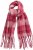 Ulla Popken Plaid Long Fringe Scarf Aubergine - Asusteet - 