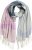 Ulla Popken Cozy Lettering Fringed Scarf Pink and Blue - Asusteet - 