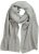 Ulla Popken Garter Stitch Knit Scarf Light Grey Melange - Naisten asusteet isot koot - 