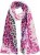 Ulla Popken Rainbow Leopard Print Scarf Pink - Naisten asusteet isot koot - 