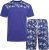 Kam Jeans 5002 Palm Tree Panel Tee And Short Set Electric Blue - T-paidat - Isot T-paidat 2XL – 14XL