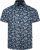 Kam Jeans 6061 Hibiscus Floral Print Short Sleeve Shirt Midnight Blue - Kauluspaidat - Miesten isot kauluspaidat 2XL – 8XL