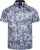 Kam Jeans 6063 Summer Print Short Sleeve Shirt Blue - Kauluspaidat - Miesten isot kauluspaidat 2XL – 8XL
