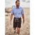 JP1880 Short Sleeve Check Print Traditional Shirt Blue - Kauluspaidat - Miesten isot kauluspaidat 2XL – 8XL