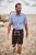 JP1880 Short Sleeve Check Print Traditional Shirt Blue - Kauluspaidat - Miesten isot kauluspaidat 2XL – 8XL