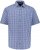 JP1880 Short Sleeve Check Print Traditional Shirt Blue - Kauluspaidat - Miesten isot kauluspaidat 2XL – 8XL
