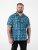 D555 Hawkins Printed Cuban Collar Resort Short Sleeve Shirt Teal - Kauluspaidat - Miesten isot kauluspaidat 2XL – 8XL