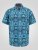 D555 Hawkins Printed Cuban Collar Resort Short Sleeve Shirt Teal - Kauluspaidat - Miesten isot kauluspaidat 2XL – 8XL