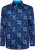 Kam Jeans 6071 Record Print Long Sleeve Shirt Navy - Kauluspaidat - Miesten isot kauluspaidat 2XL – 8XL